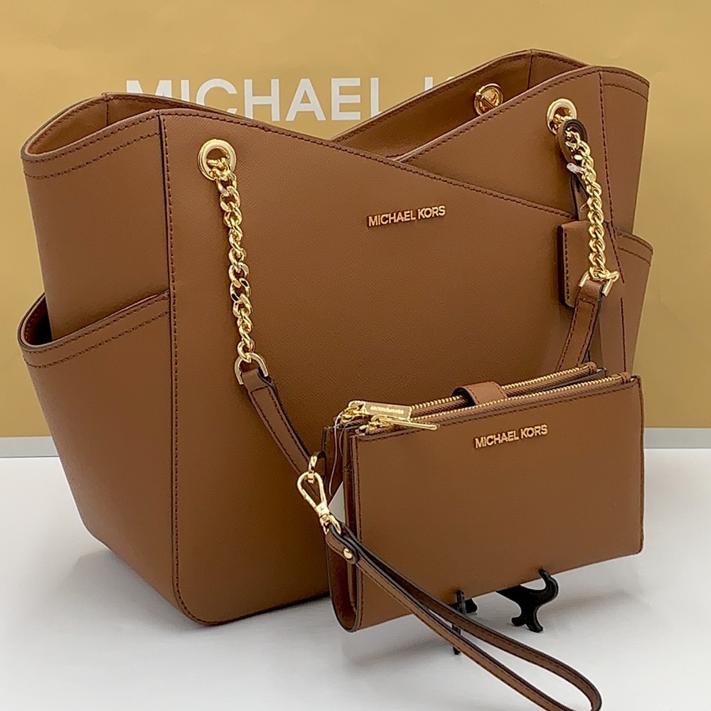 MICHAEL KORS LG XCHAIN SHOULDER TOTE & WALLET SET - Picture 4 of 16